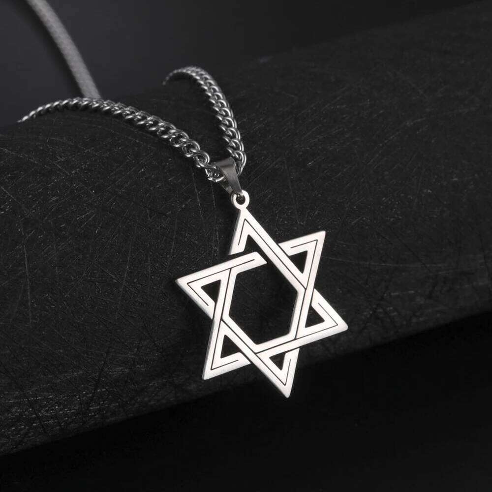 of David Necklace for Men Women Hexagon Stainless Steel Pendant Israel Jewish Star Necklaces Religious Vintage Jewelry Gift H260312