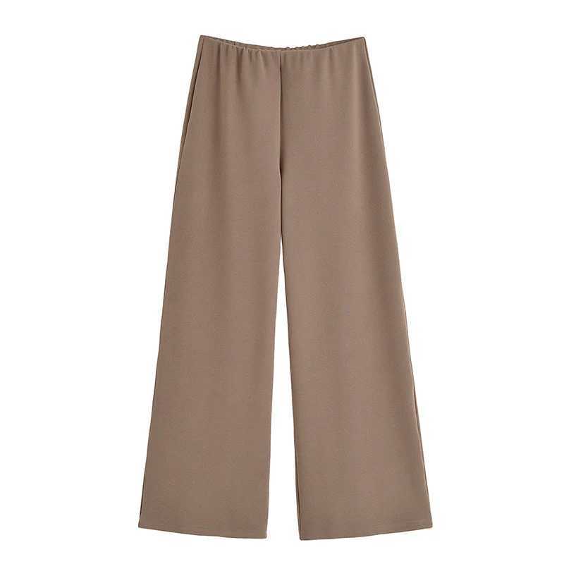 Simple Style Wide Leg Pants 2 Pieces Sets For Women Ruched Pin Vest Top Trousers Womens Suit 2025 New Casual Woman Outfits M260313