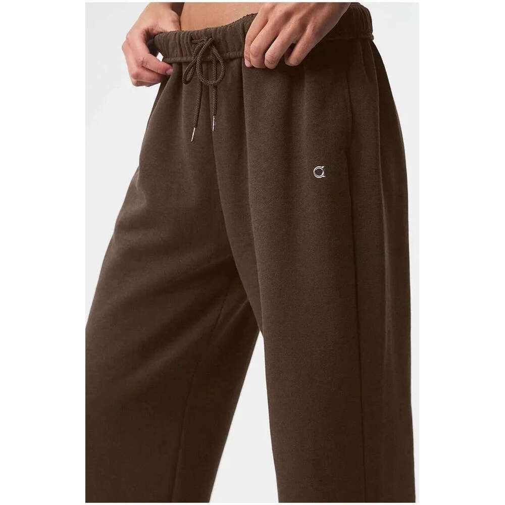 Women's Pants Cotton Wide Leg Women Casual Elastic Waist Drawstring Sweatpants Classic Versatile Straight Sports Z260312