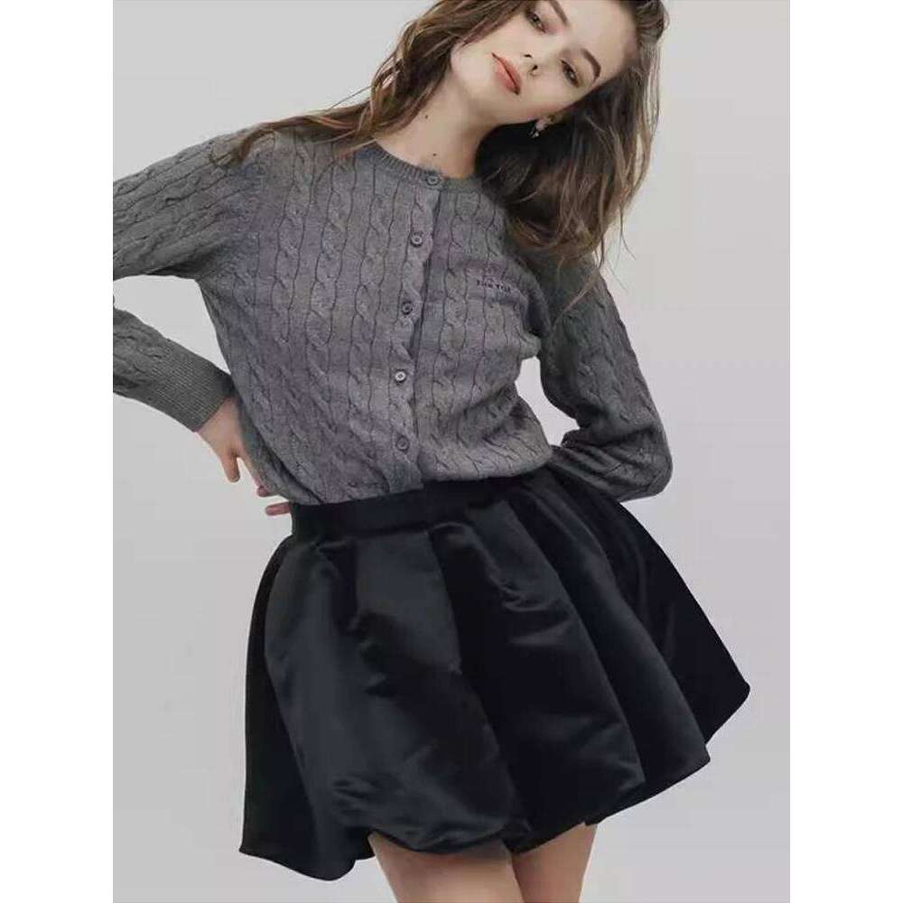 Lautaro Spring Summer Sweet Cute Soft Shiny Satin Mini Bud Skirt Women with Shorts High Waist Short Luxury Clothes Z260314