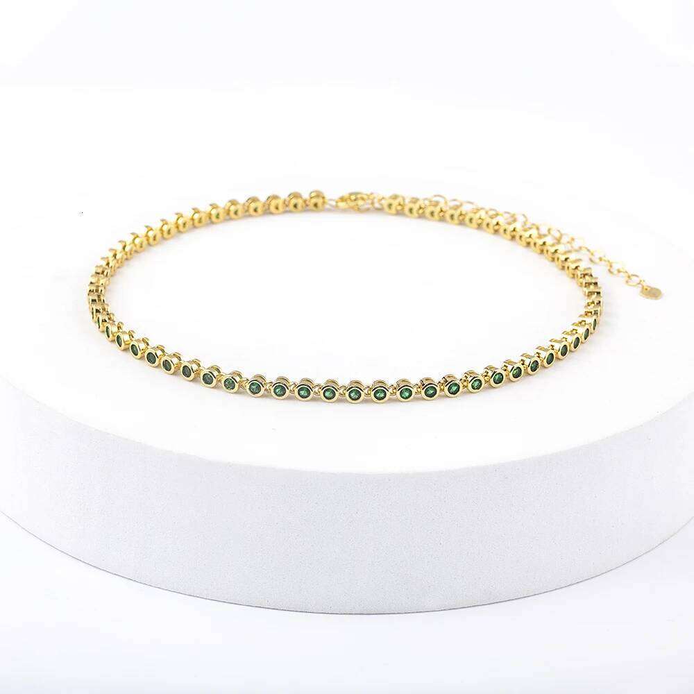 Nidin Ins Hot Sale Sexy Choker Iced Out Tennis Chain Necklace For Women Cubic Zircon Crystal Neck Accessories Jewelry H260312