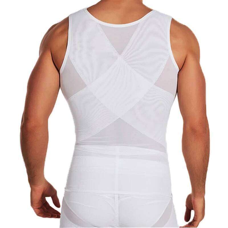 Men's Body Shaper Compression Vest Abdomen Shapewear Tummy Slimming Sheath Belly Trimmer Shapers Corset Waist Tops 26Y0313