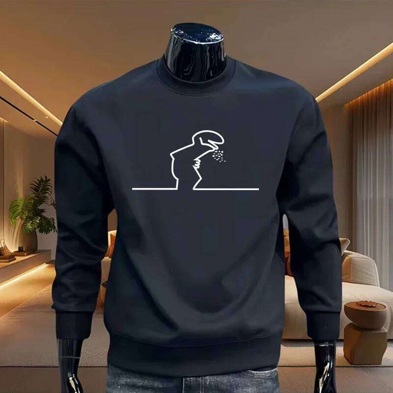 Mens Classic Pullover Hoodie 2026 Spring Autumn Fashion Casual Warm Crew Neck Sweatshirt Long Sleeve Daily New Arrival Wear Top Z260314