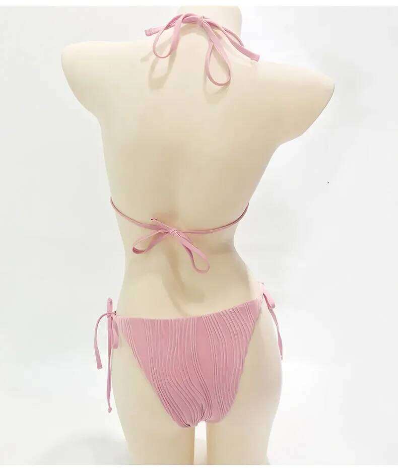New Women Bikini Sexy Solid Color Split Swimsuit Y260303