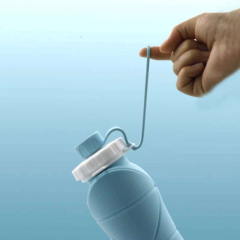 Foldable 600ML Sport Bottle Outdoor Camping Hike Portable Water Cup Thickened Food Grade Silicone Running Cycling Kettle Z260314