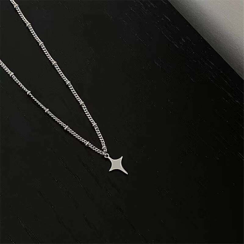 Kpop Goth Silver Color Star Pendant Chain Necklace For Women Men Egirl Y2K Cool EMO Punk Aesthetic Grunge Jewelry Gifts H260312