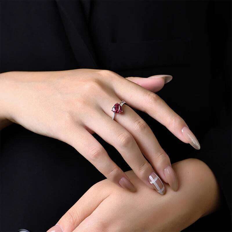 MINTYBOX S925 Sterling Sliver Heart 2.0ct Ruby Ring for Women Lab Created Spinnel Engagement Wedding Rings Luxury Fine Jewely H260312