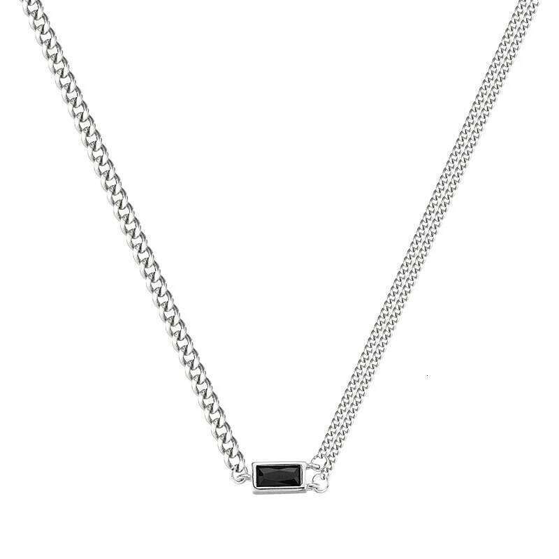 Foxanry Black Zircon Asymmetry Chain Chokers Necklaces For Women Girls Creative Elegant Fashion Simple Anniversary Jewelry Gifts H260312