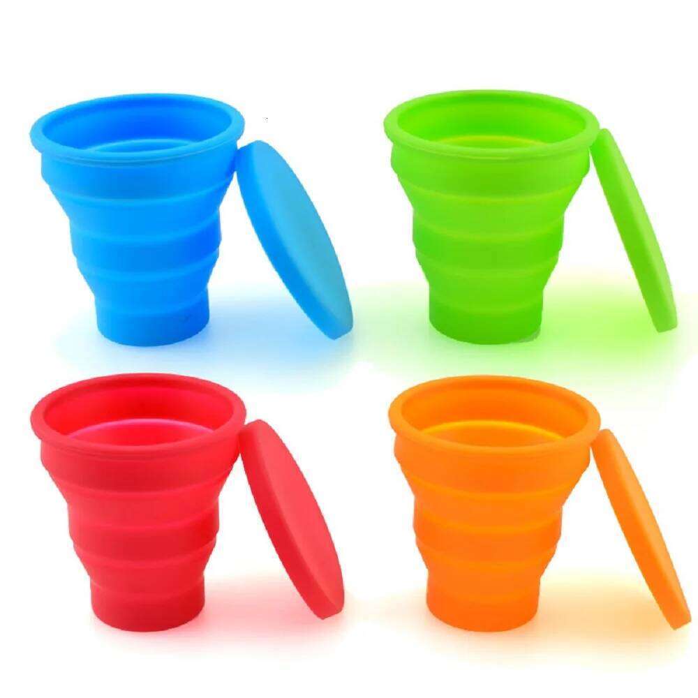 Hot Sale Portable Silicone Retractable Folding With Lid Outdoor Telescopic Collapsible Drinking Travel Camping Water Cup Z260314