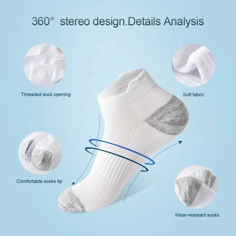 6 Pairs Men Ankle Socks floor sock Cotton Sports Socks Mesh Casual Athletic Summer Thin Cut Short High Quality Sokken Size 38-48 D260313