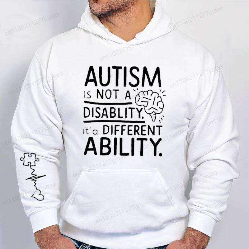Not Disability It's A Different Ability Print Men Women Hoodies Autism Fashion Personality Sweatshirts Z260314