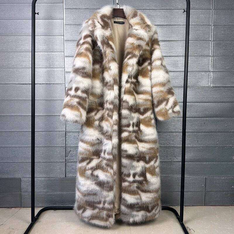 High Quality Camouflage pattern Imitating Fox Thickened 2025 New Temperament Winter Women Fur Coat H778 Z260313