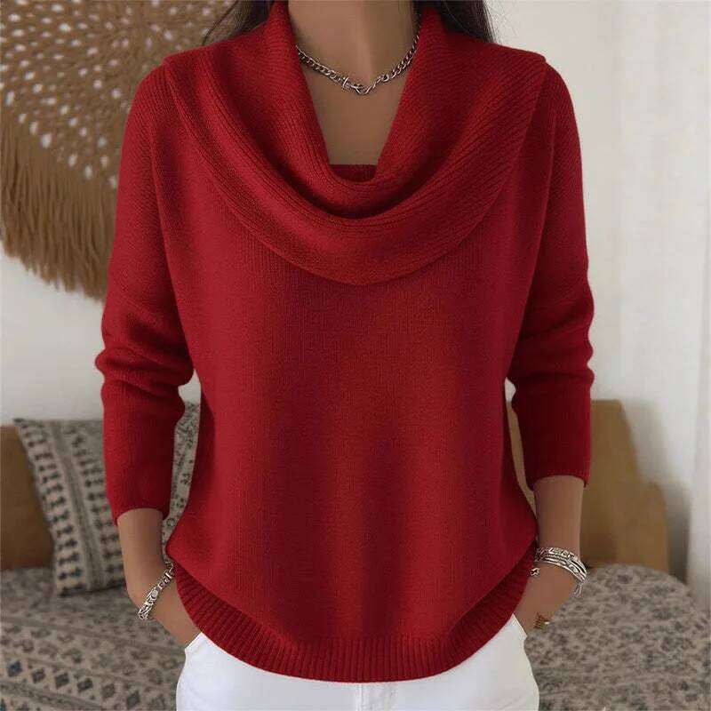 Pullovers Women Sweaters Knitted Solid Full Sleeve Jumpers Y2k Streetwear Elegant Splice Knit Work Casual Autumn Winter 2025 Z260313