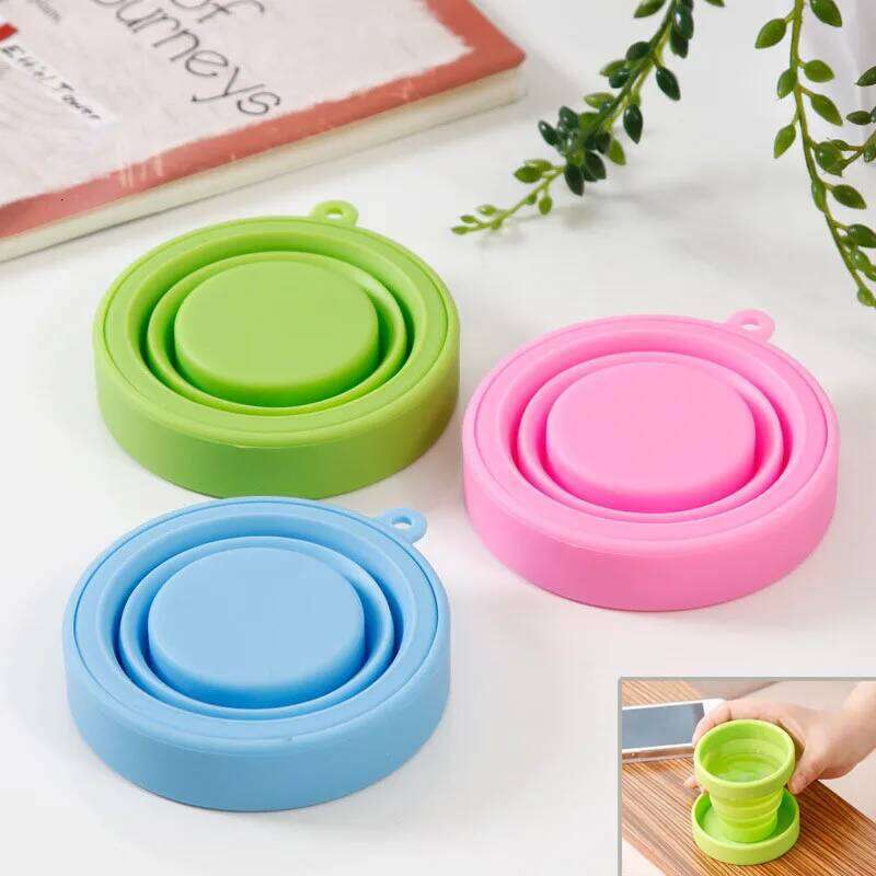 Folding Cup150ml Food Grade Silicone Water With Cleaning And Storage For Outdoor Travel Portable Retractable Cup Z260314