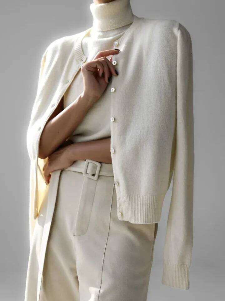 Blubelle Women's New Autumn Turtleneck Sleeveless Tank Top Soft Knit Button Up Cardigan Sweater Fashion Sets Z260313