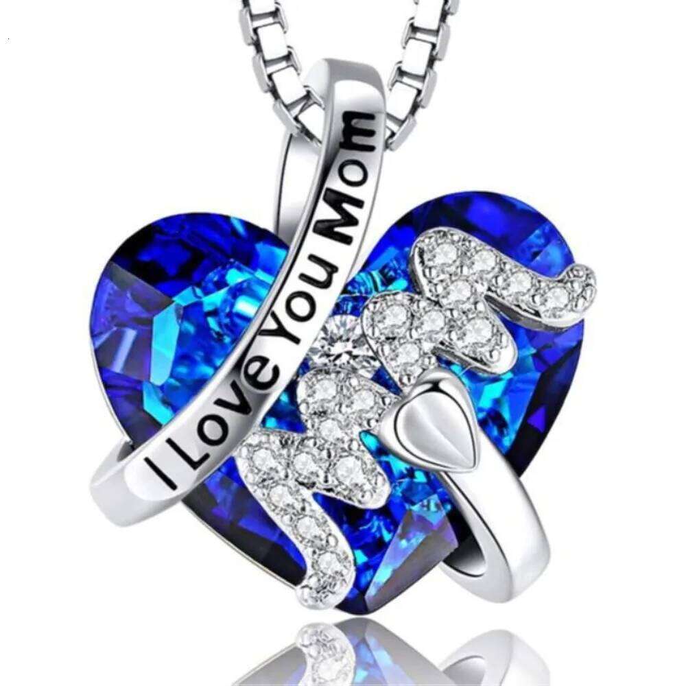 Mom Gift Jewelry Heart Red/Blue Pendant Fashion Mother's Day Necklace Women Mother H260312