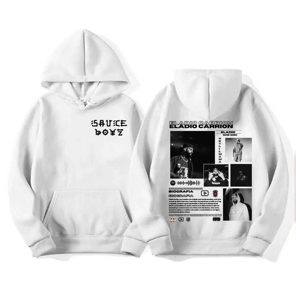 Rapper Eladio Carrion album Merch Hip Hop Punk Harajuku Hoodie High-quality men's comfortable hoodie Z260315
