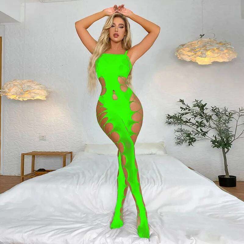Sleepwear Nightwear Body Stocking Bodysuit Sheer Plus Size Leather Lingerie Corset Women Sexy LingRie Set
