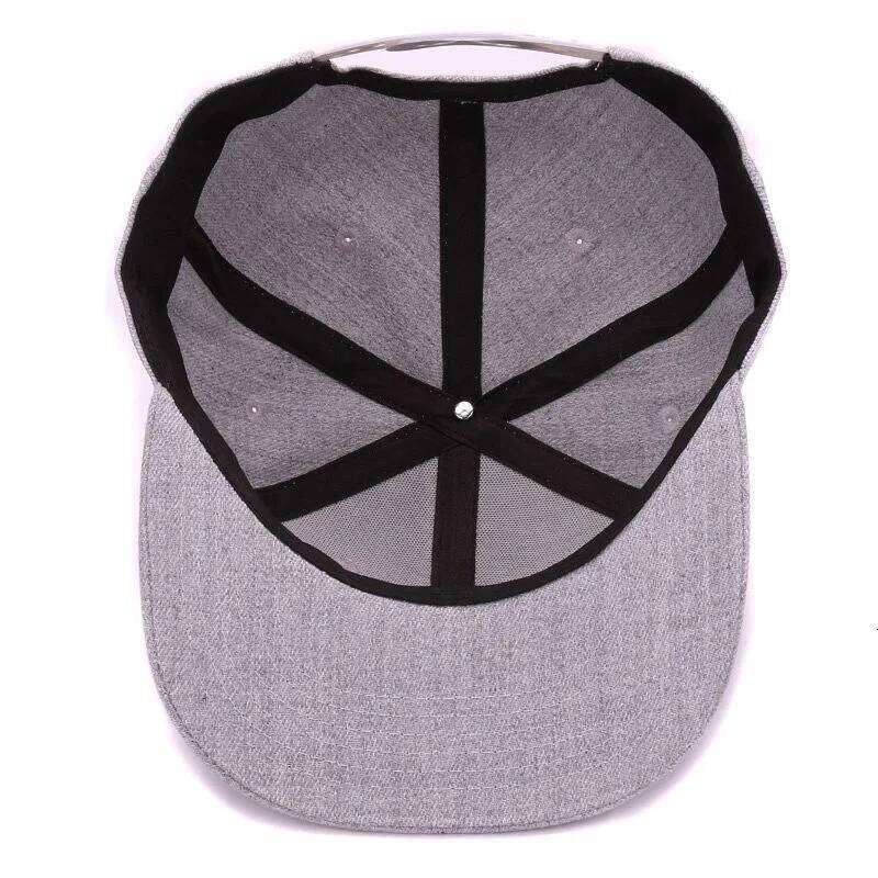 High quality grey wool snapback 3D pierced embroidery hip hop flat bill baseball cap for men and women Z260314
