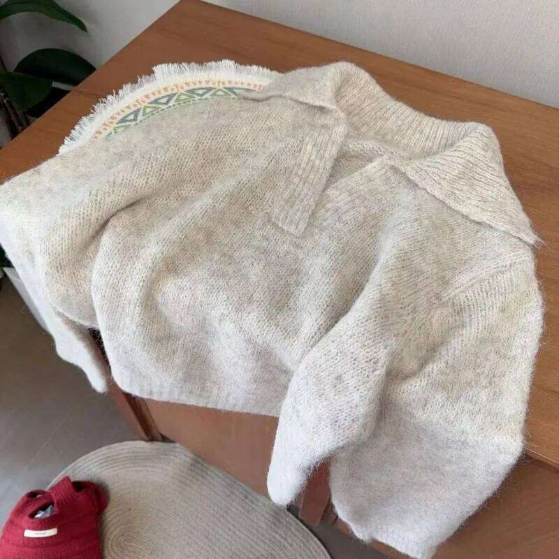 Wool French Gentle Pullover Long Hair Knitted New Style Sweater Women's Autumn Winter Loose and Lazy Top Z260313