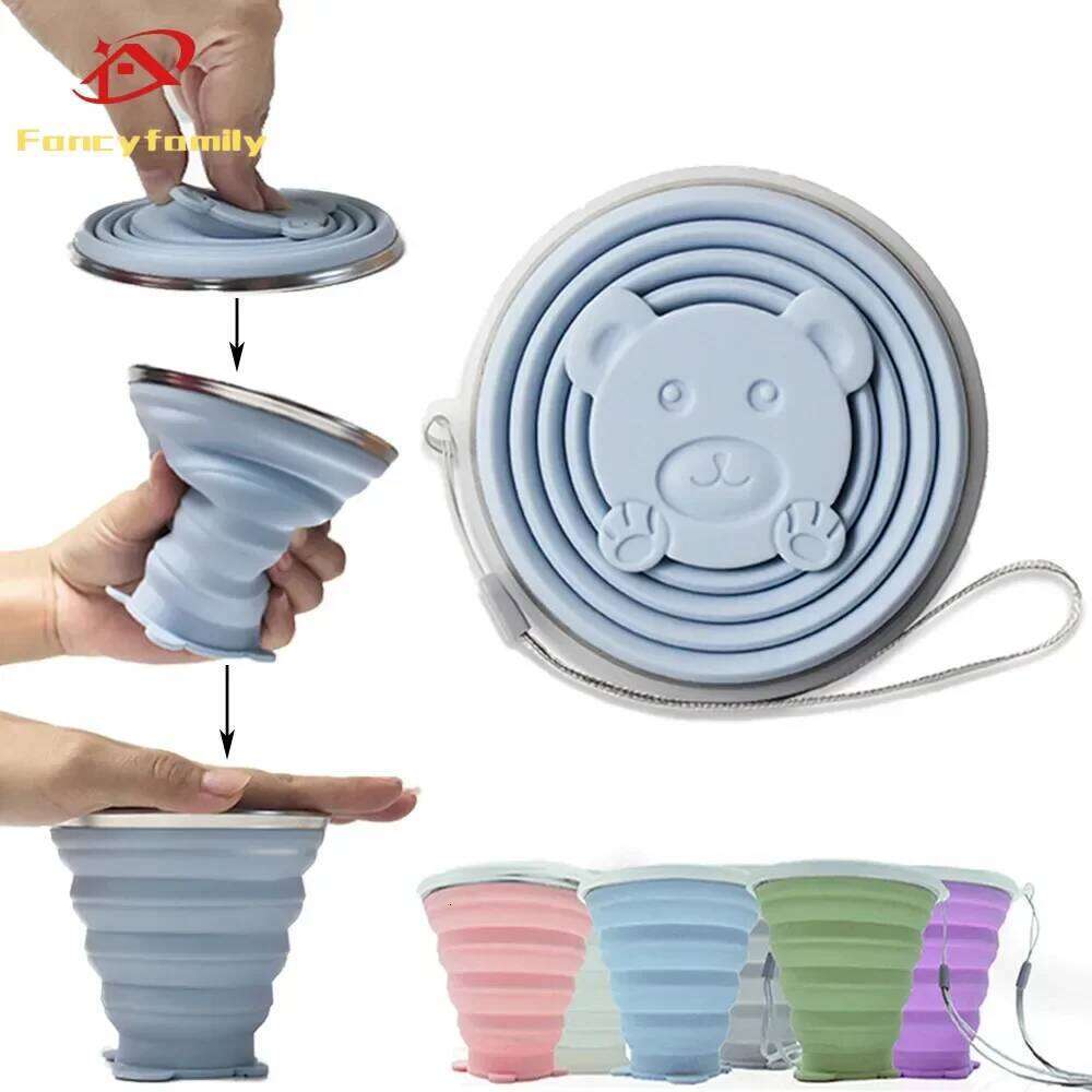 Fancyfamily 180ml/270ml Silicone Heat Resistant Outdoor Travel Folding Cup Z260314