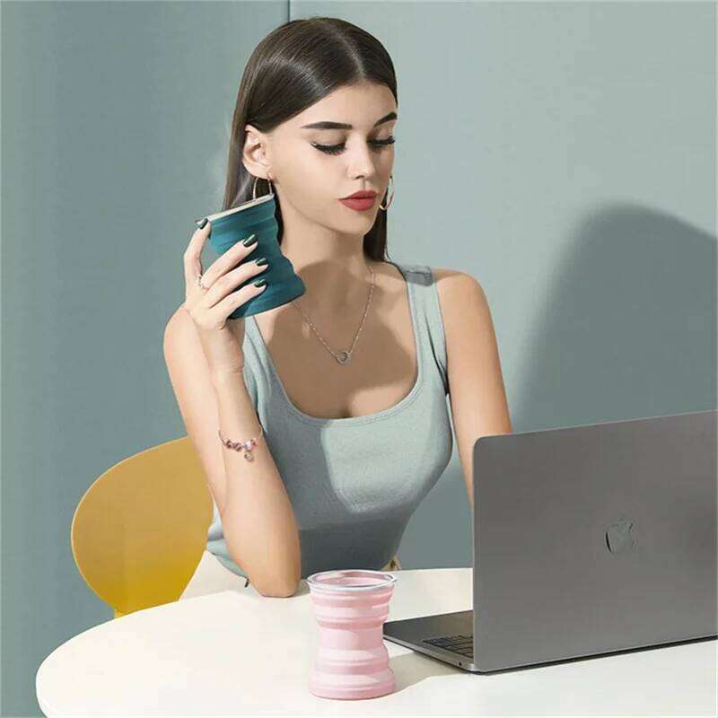 Food Grade Silicone Folding Cups Telescopic Water Bottle Heat Resistant For Travel Portable Mugs Camping HikingCoffee Handcup Z260313