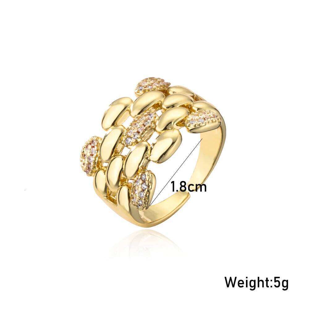 NEWBUY Trendy Gold Color Copper Geometric Jewelry AAA Cubic Zirconia Wedding Ring For Elegant Women Engagement Gift H260312