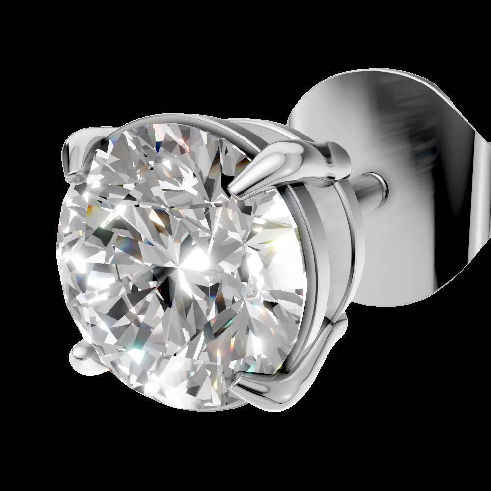 Moissanite Diamond Solitaire Stud Earrings 14kt 18k Gold Plated for Womens Party Wedding IGI Certified Jewelry