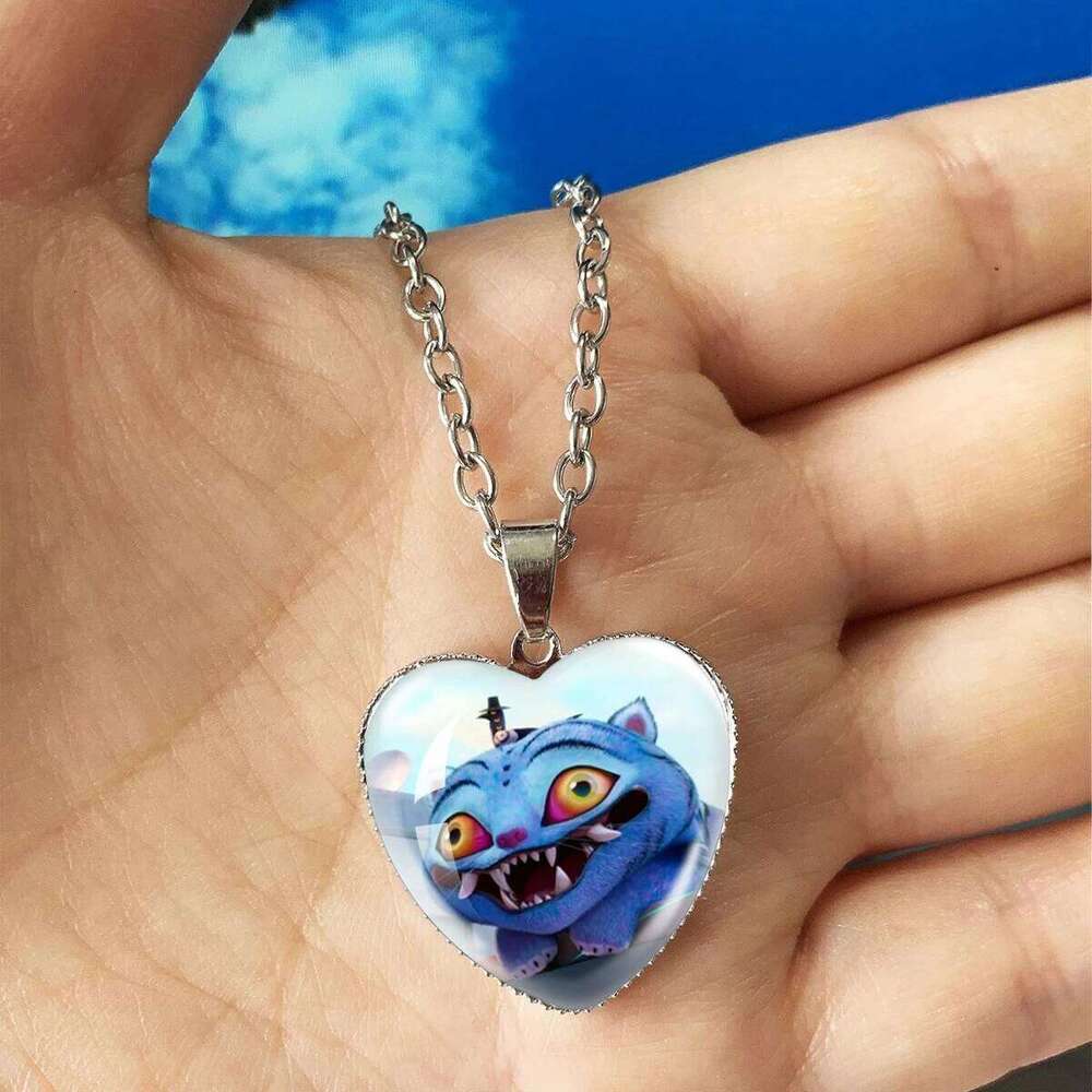KPop Demon Hunters Rumi Zoey Mira Heart Necklace Glass Pendant Alloy Fashion Jewelry Fans Collection Gift H260312