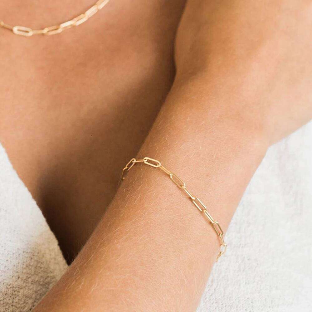 eManco Stainless Steel Adjustable Square Wire Chain Bracelet Women's Minimalist Fashion Accessories Wholesale Z260313