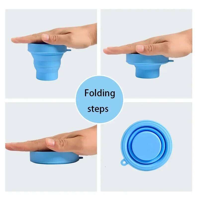 150ml 4Color Folding Silicone Cup Heat Resistant for Travel Camping Can Hold Boiling Water Multifunction Z260314