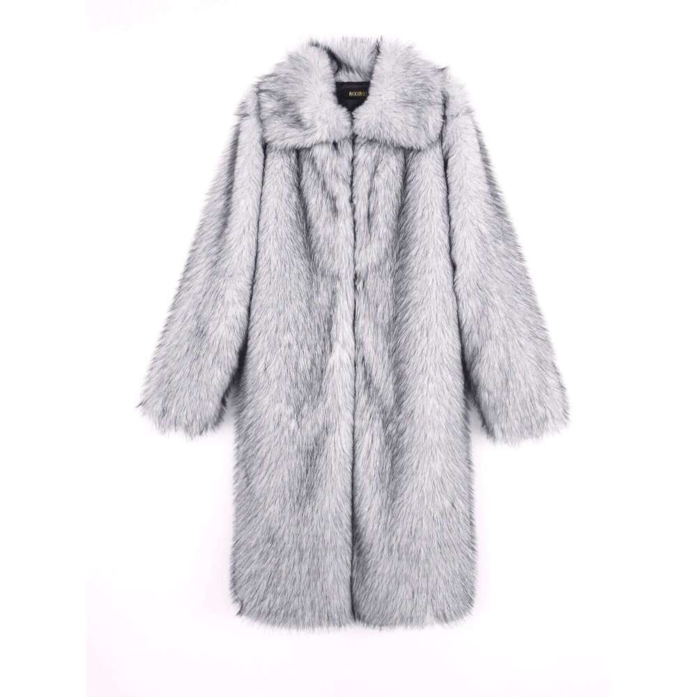 Men Faux Coats Jacket Solid Turn Down Collar Long Sleeve Open Stitch Thick Warm Fur Loose Casual 2025 Autumn Winter Z260313