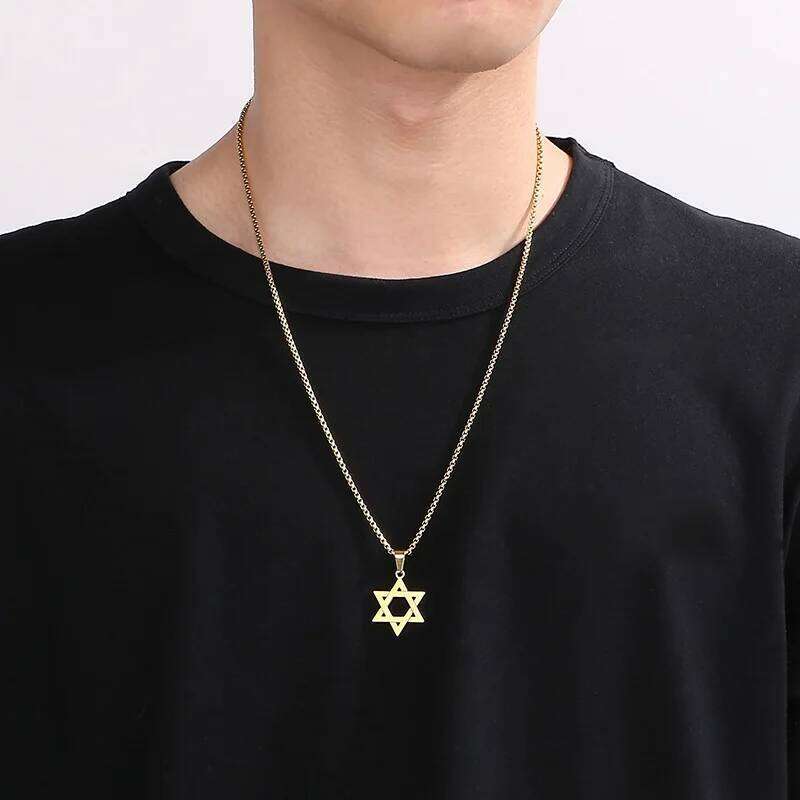 Classic Simple Jewish Charm Star of David Pendant Necklace for Men and Women Fashion Casual Accessories H260312