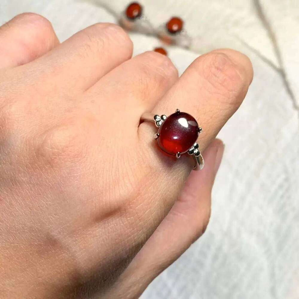 Natural Amber Ring Female Handmade Simple Three-Dimensional Accessories Gem Wholesale Jewelry Organic Gems H260312