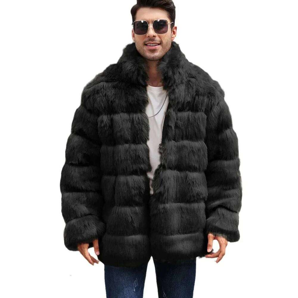 Men Faux Coat Winter Thick Fluffy Long Sleeve Warm Shaggy Outerwear Luxury Fur Jacket Bontjas Jackets Mens Autumn Z260313