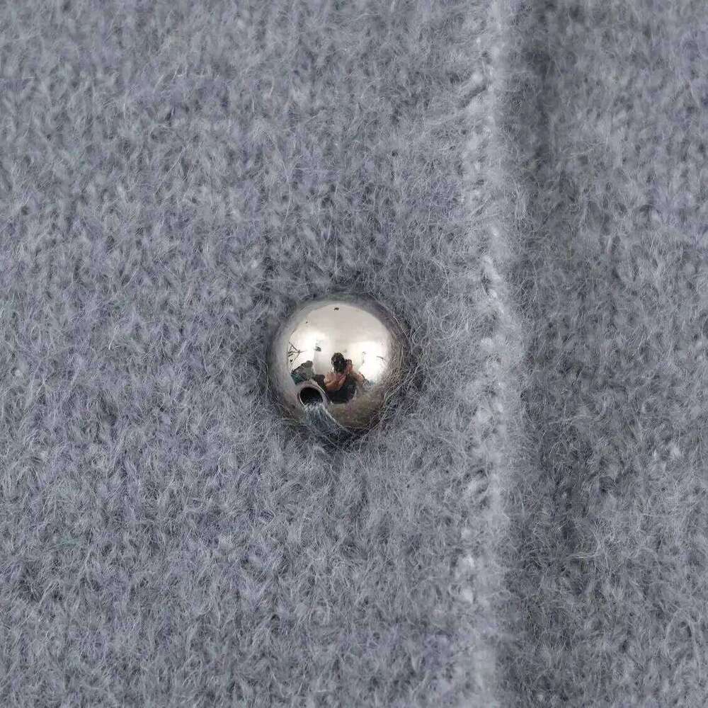 2026 Spring Autumn Women's Sweet Chic O-neck Buttons Open Sweaters Office Lady Casual Elegant Soft Knitted Gray Street Cardigans Z260313