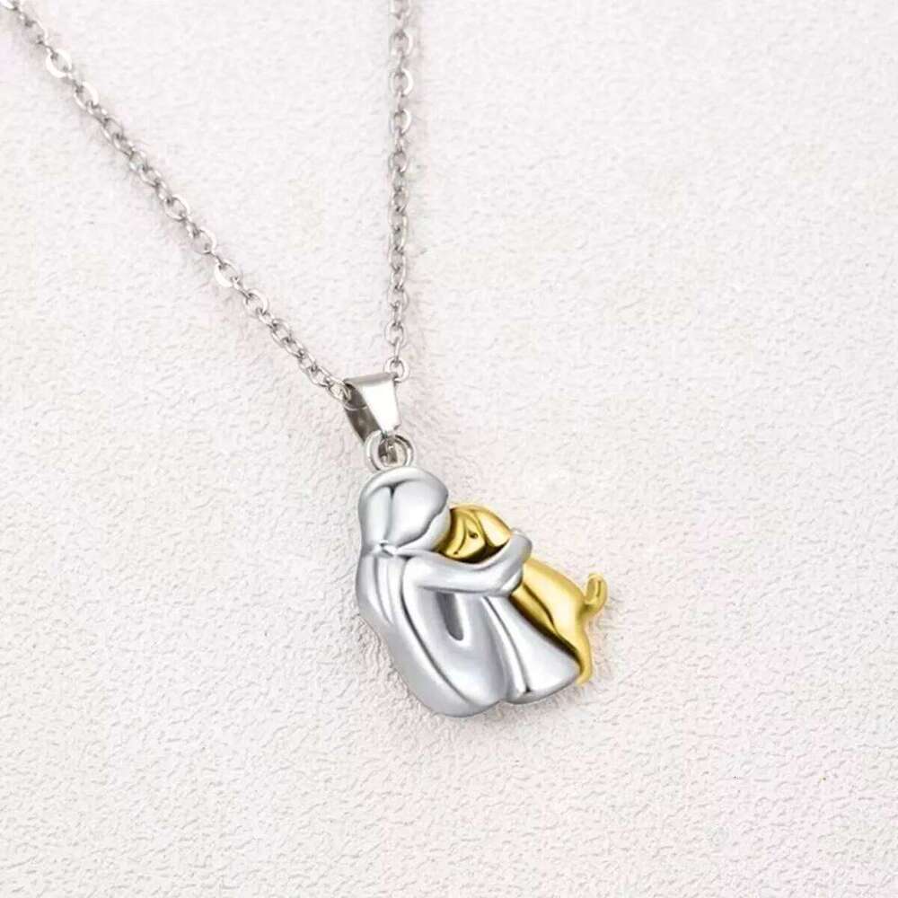 Fashion Women and Dog Necklace Cute Little Girl Puppy Pendants Necklaces Animal Pet Jewelry H260312