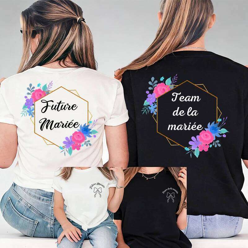 French Girls Bachelorette EVJF Party Statement: Future & Team Bride Double-Sided Tees Elevate Your Single Farewell Shirt Z260314