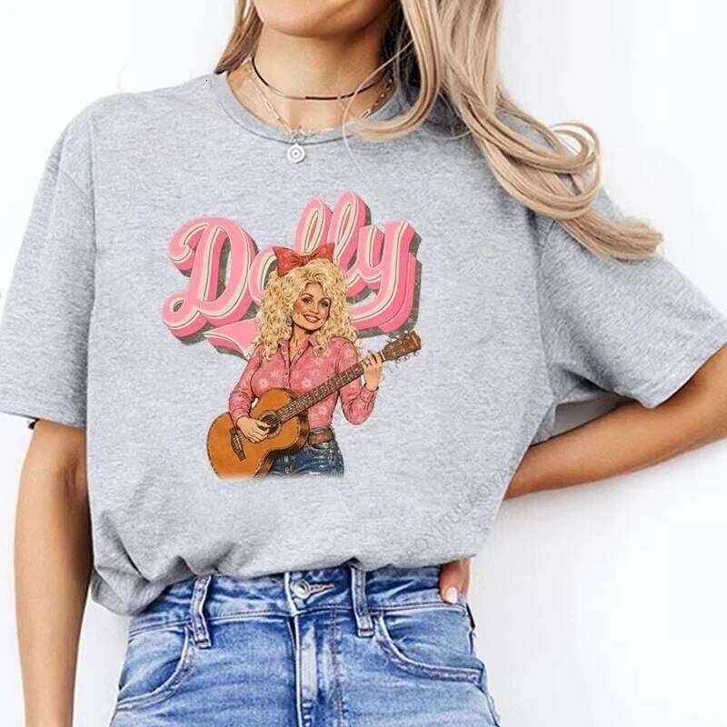 Dolly Parton Shirt Unisex Camiseta Cotton Pink Country Music Cowgirl TeeWestern Graphic T Shirts for Women Casual Tee Z260314