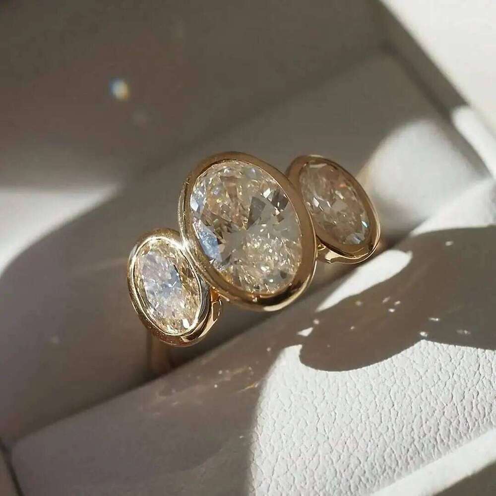 Minimalist Goose Egg Shape Synthetic Zirconia Retro Style Fashion Ring Wedding Jewelry for Men Women H260312