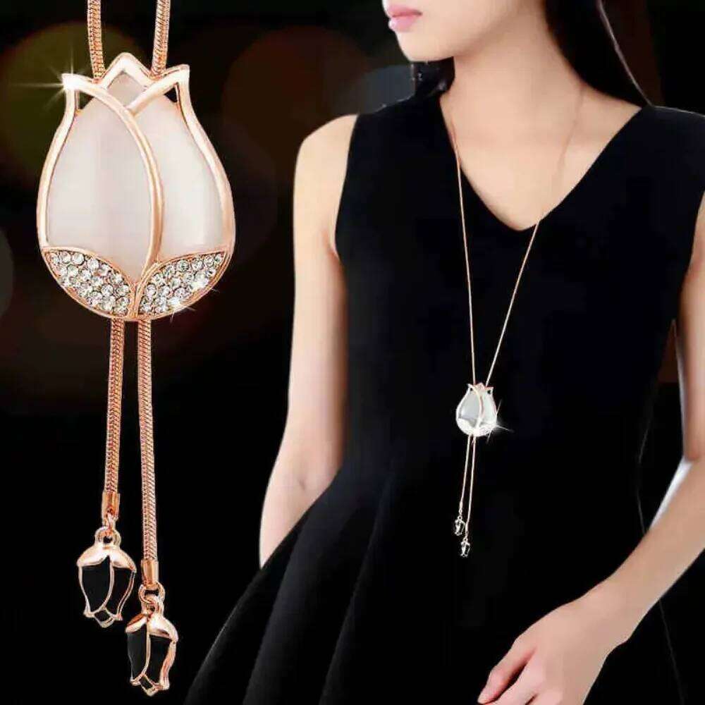 Fashion Elegant Simulated Pearl Choker Necklaces For Women Silver Color Chain Long Necklace Pendant Jewelry Accessories Trendy H260312
