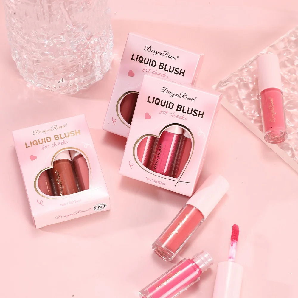 Three-Piece Set of Matte Liquid Blush Natural Highlighter Long-Lasting Blush Delicate Color Clear and Light Blush 260305