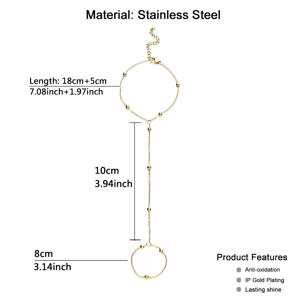 MinaMaMa Stainless Steel Wrist Chain Finger Bracelets For Women Fashion Finger Hand Chain Jewelry Gifts 260313