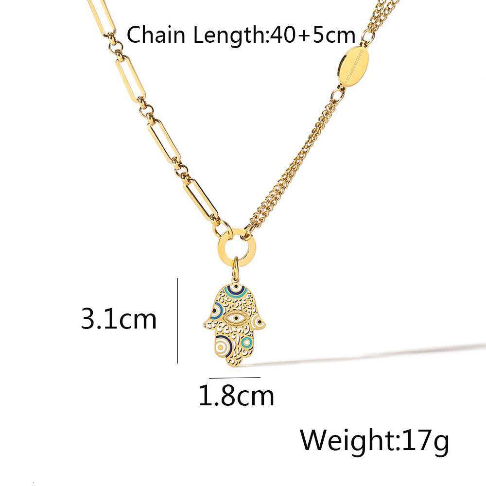 2024 New Arrival Gold Color 316L Stainless Steel Wedding Jewelry Fashion Heart Palm Necklace For Elegant Women Gift H260312