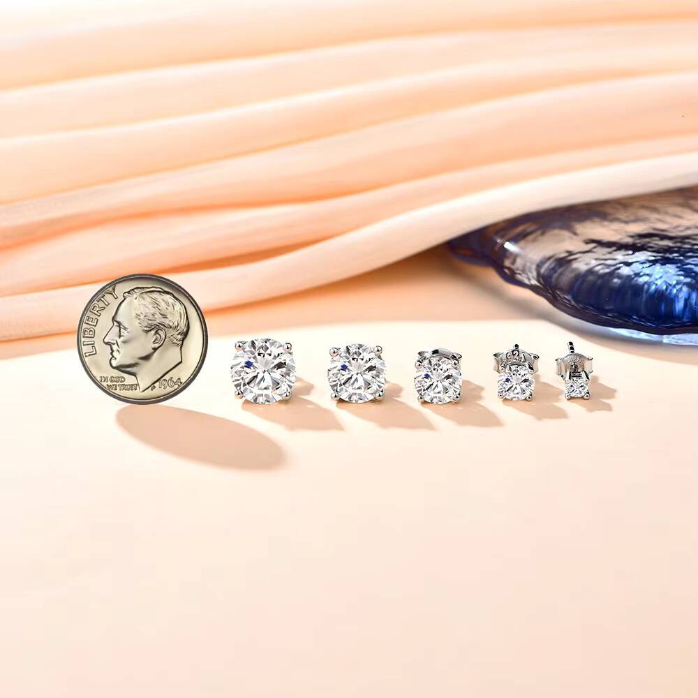 Hot Sale Luxury Moissanite Gemstones Brilliant Cut Moissanite VVS Earrings Ring 925 Sterling Silver Gift for Woman
