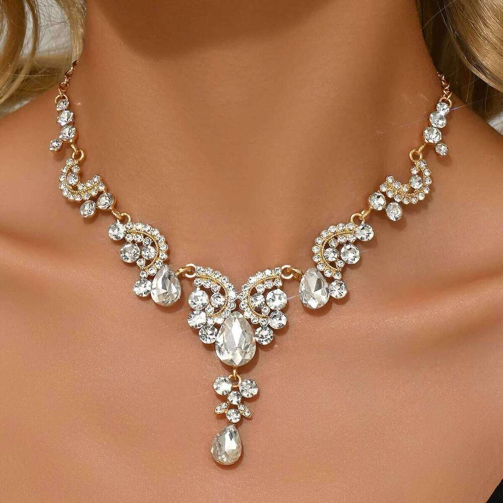 1PC Women's Fashion Water Drop Pendant Necklace Jewelry Light Style Suitable for Date, Party, Festival Gift-2167 H260312