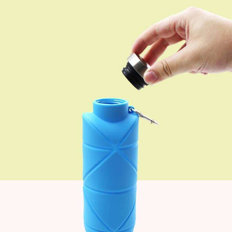 700ml Collapsible Reusable Silicone Water Bottle, Portable Leak-proof Mug for Outdoor Camping Hiking Gym Yoga Fitness Sport Z260313