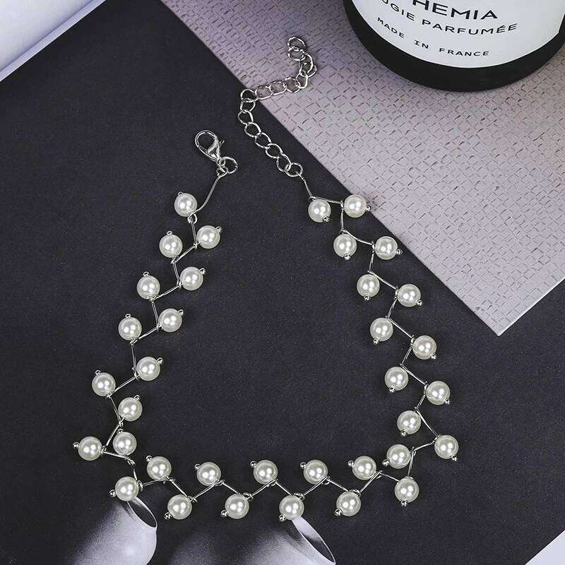 Fashion Imitation Choker Fairy Women Necklaces Korean New Pearl Pendants Collar Trend Jewelry Party Neck Decoration H260312