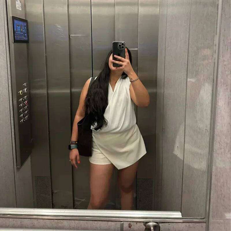 HXAO For Women High Waist White Black Pants Woman Summer 2024 Asymmetric Khaki Skirt Shorts Casual Women's Skort Z260314