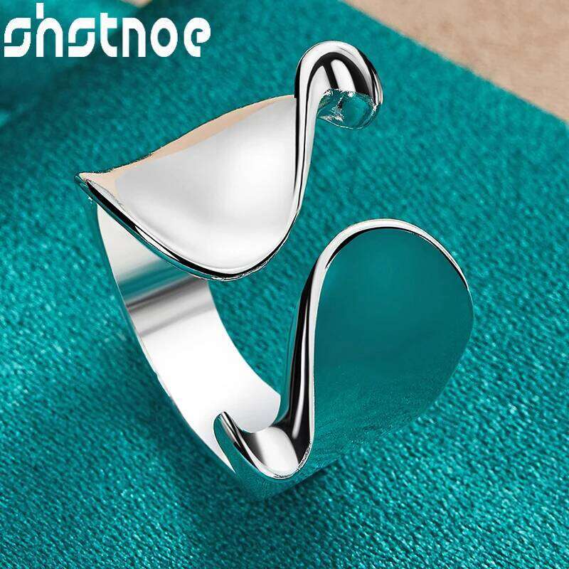 New 925 Sterling Silver Glossy Irregular Open Ring For Women Man Bridal Wedding Bands Abstract Jewelry Fashion Charm Accessories H260312